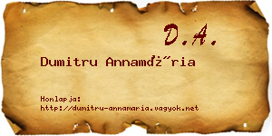 Dumitru Annamária névjegykártya